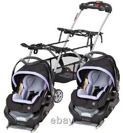 Ensemble combo pour bébé nouveau-né unisexe : Poussette double avec châssis universel et 2 sièges auto