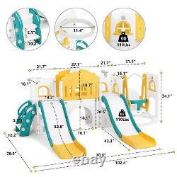 JOYLDIAS 10en1 Toboggan Double pour tout-petits avec balançoire Ensemble de jeu pour enfants intérieur/extérieur
