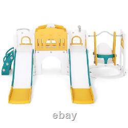 JOYLDIAS 10en1 Toboggan Double pour tout-petits avec balançoire Ensemble de jeu pour enfants intérieur/extérieur