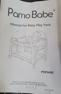 Lit de bébé portable Pamo Babe Deluxe Nursery Center, parc de jeux pliant et portable