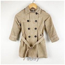 Manteau trench en cuir Gucci pour tout-petit à double boutonnage