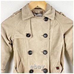 Manteau trench en cuir Gucci pour tout-petit à double boutonnage