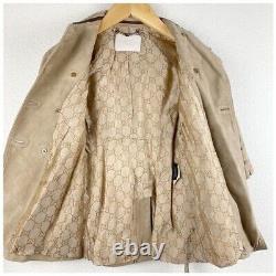 Manteau trench en cuir Gucci pour tout-petit à double boutonnage