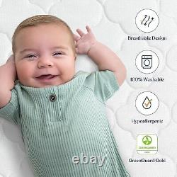 Matelas de berceau pour bébé et lit pour tout-petit, design à double face à 2 étages, 100% respirant