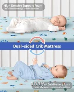 'Matelas de lit de bébé à double face et matelas pour tout-petits, imperméable, lavable en machine, ultra-doux'