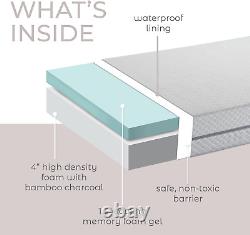 Matelas de lit de bébé et de tout-petit à double face de qualité supérieure, mémoire de gel rafraîchissant infusé de charbon de bois