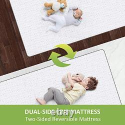 Matelas pour lit de bébé Dourxi, matelas pour tout-petits à double confort, mémoire de forme, blanc
