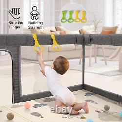 Parc pour bébé avec tapis, Parcs de jeu de 59 71 pouces pour bébés et tout-petits pliables