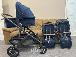 Poussette Uppa Baby avec siège d'appoint, nacelle, marche-pied et plusieurs accessoires