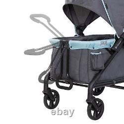 Poussette chariot 2 en 1 pour bébé Aventure en plein air contre les rayons nocifs du soleil et la pluie Bleu Chaud
