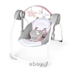 Poussette combinée rose pour bébé fille avec siège auto, centre de nurserie, parc de jeu et balançoire pour bébé