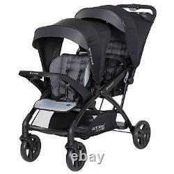 Poussette double Baby Trend Sit N' Stand 2.0 DLX avec harnais de sécurité à 5 points, Stormy