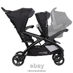 Poussette double Baby Trend Sit N' Stand 2.0 DLX avec harnais de sécurité à 5 points, Stormy