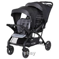 Poussette double Baby Trend Sit N' Stand 2.0 DLX avec harnais de sécurité à 5 points refermable