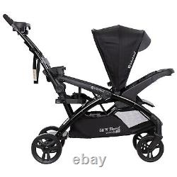 Poussette double Baby Trend Sit N' Stand 2.0 DLX avec harnais de sécurité à 5 points refermable