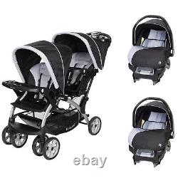 Poussette double pour bébé Baby Trend Sit N Stand et combo de 2 sièges auto pour bébé, Stormy