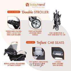 Poussette double pour bébé Baby Trend Sit N Stand et combo de 2 sièges auto pour bébé, Stormy