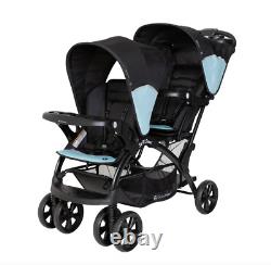 Poussette double pour bébés avec siège double solide bleu NEW