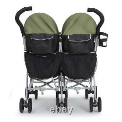 Poussette double pour bébés jumeaux côte à côte pliable pour voyager à l'extérieur
