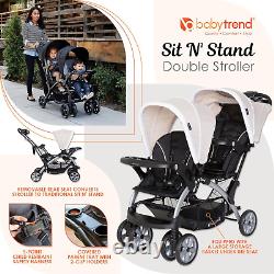 Siège N' Stand Convertible Multi-Usage Facile à Plier pour Voyager avec un Double Poussette pour Bébé et Tout-Petit.