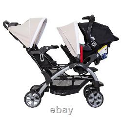 Siège N' Stand Convertible Multi-Usage Facile à Plier pour Voyager avec un Double Poussette pour Bébé et Tout-Petit.