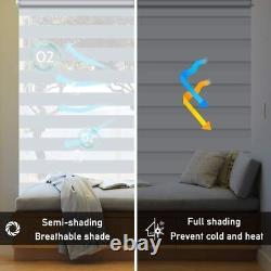 Store de rouleau zébré à double couche filtrante de lumière pour fenêtre avec photo imprimée