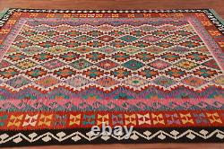 Tapis Kilim Kelim à Double Face en Laine Tissée à Plat 8x10 ft