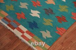 Tapis Kilim Kelim à double face en laine tissée à plat de 6x8 pieds