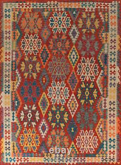 Tapis de laine à motifs Kilim Kelim à double face, 8x11 pieds