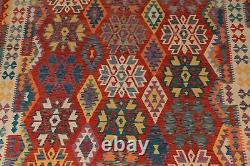 Tapis de laine à motifs Kilim Kelim à double face, 8x11 pieds