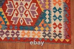 Tapis de laine à motifs Kilim Kelim à double face, 8x11 pieds