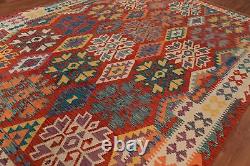 Tapis de laine à motifs Kilim Kelim à double face, 8x11 pieds