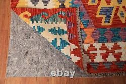 Tapis de laine à motifs Kilim Kelim à double face, 8x11 pieds