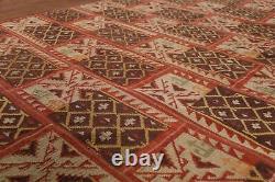 Tapis moderne en laine à motif kilim kelims à deux faces 6x9 pieds