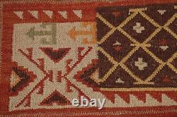 Tapis moderne en laine à motif kilim kelims à deux faces 6x9 pieds