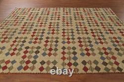 Tapis moderne en laine à plat Kilim Kelim à deux faces 8x10 ft