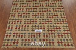 Tapis moderne en laine à plat Kilim Kelim à deux faces 8x10 ft