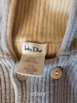 Veste en laine bleue pour bébé de 3 mois de la collection Baby Dior Vintage, à boutonnage double