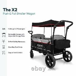 WONDERFOLD X2 Poussette Wagon Double à Pousser et à Tirer 2 Places pour Enfants en Bas Âge