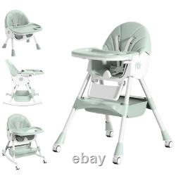 h Chair with Tray and Adjustable Legs    <br/>  	 <br/>	  
Chaise haute bébé, chaises hautes 5 en 1 pour bébés et tout-petits, chaise haute pliante de voyage avec plateau et pieds réglables