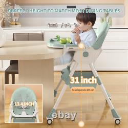 h Chair with Tray and Adjustable Legs
 <br/>  	<br/>
	Chaise haute bébé, chaises hautes 5 en 1 pour bébés et tout-petits, chaise haute pliante de voyage avec plateau et pieds réglables